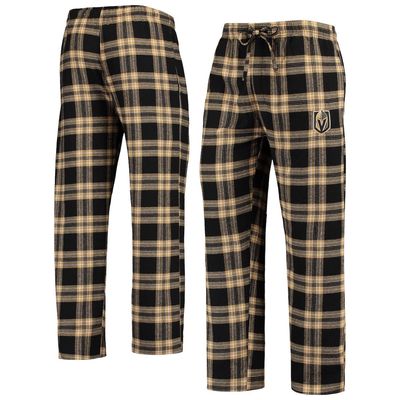 Men's Concepts Sport Black/Gold Vegas Golden Knights Takeaway Plaid Flannel Pants