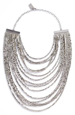 Karine Sultan Joan Beaded Multistrand Necklace in Silver