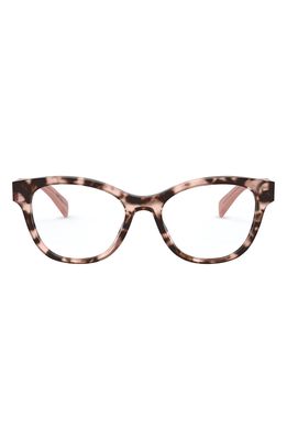 Emporio Armani 52mm Cat Eye Optical Glasses in Havana Pink