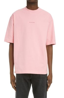 Acne Studios Relaxed Fit Logo T-Shirt in Pink