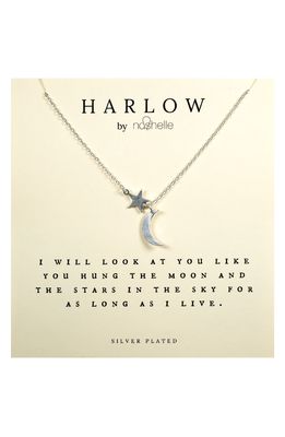 HARLOW by Nashelle Moon & Stars Boxed Necklace in Silver