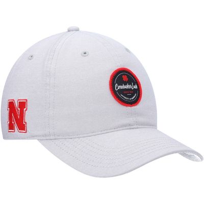 Black Clover Men's Gray Nebraska Huskers Oxford Circle Adjustable Hat