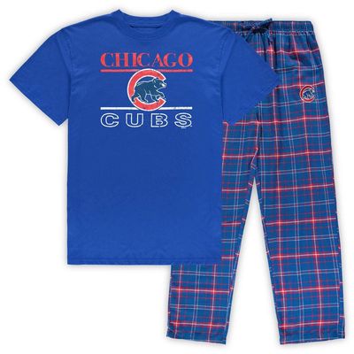 Men's Concepts Sport Royal/Red Chicago Cubs Big & Tall Lodge T-Shirt & Pants Sleep Set
