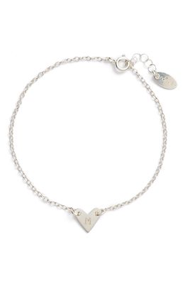 Nashelle Initial Heart Bracelet in Silver-M