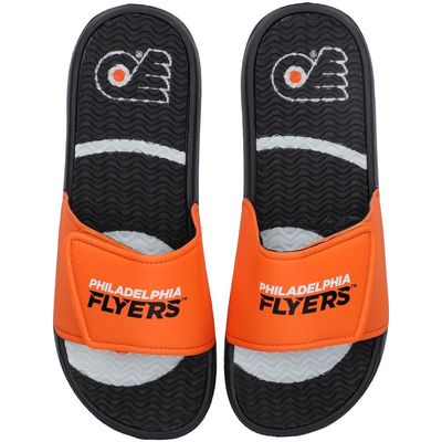 Men's FOCO Philadelphia Flyers Wordmark Gel Slide Sandals in Black