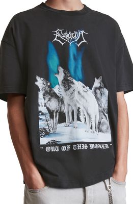 AllSaints Howl Cotton Crewneck T-Shirt in Jet Black