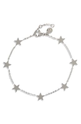 Knotty Delicate Star Bracelet in Rhodium