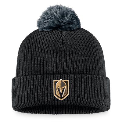 Men's Fanatics Branded Black Vegas Golden Knights Team Cuffed Knit Hat with Pom