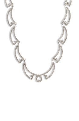 CRISTABELLE Open Swag Crystal Necklace in Crystal/Silver