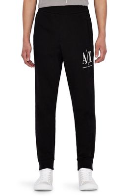 Armani Exchange Icon Fleece Jogger Sweatpants in Black