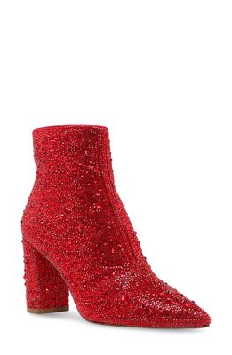 Betsey Johnson Cady Crystal Pave Bootie in Red
