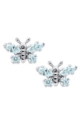 Mignonette Butterfly Birthstone Sterling Silver Earrings in December