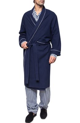 Petite Plume Navy Flannel Robe