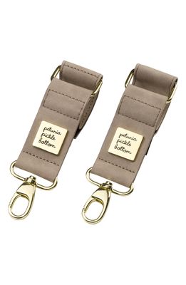 Petunia Pickle Bottom Faux Leather Valet Stroller Clips in Grey Matte Leatherette