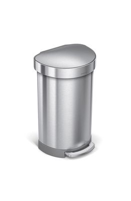 simplehuman 45L Semi Round Step Can in Brushed