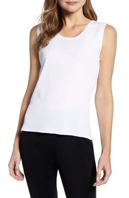 Ming Wang Scoop Neck Tank in White