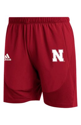 Men's adidas Scarlet Nebraska Huskers 2021 Sideline AEROREADY Training Shorts