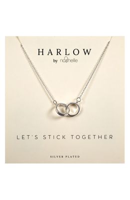 HARLOW by Nashelle Interlocking Circles Boxed Necklace in Silver