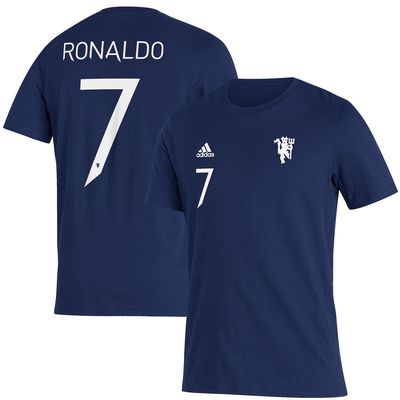 Men's adidas Cristiano Ronaldo Navy Manchester United Name & Number Amplifier T-Shirt