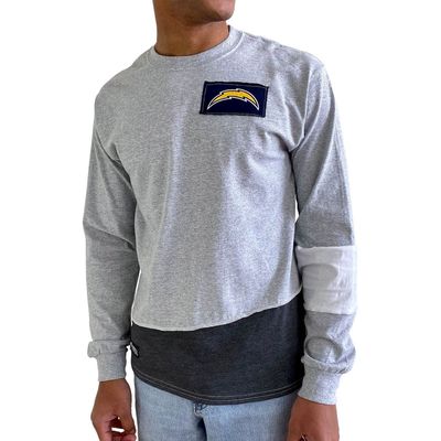 Men's Refried Apparel Gray Los Angeles Chargers Sustainable Angle Long Sleeve T-Shirt