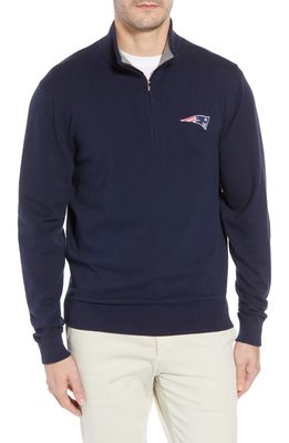 Cutter & Buck New England Patriots - Lakemont Regular Fit Quarter Zip Sweater in Liberty Navy