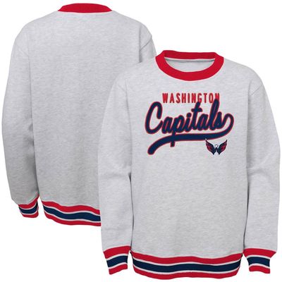 Outerstuff Youth Heathered Gray Washington Capitals Legends Pullover Sweatshirt in Heather Gray