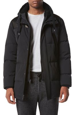 Andrew Marc Hampshire Down Fill Puffer Jacket with Genuine Shearling Lined Removable Bib in Black