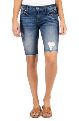 KUT from the Kloth Sophie Distressed Denim Bermuda Shorts in Include