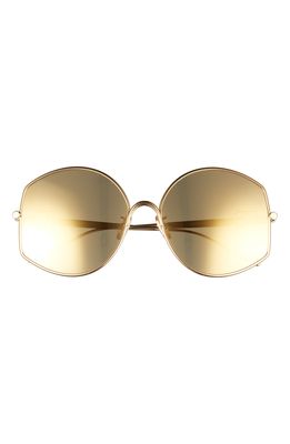 Loewe 60mm Round Sunglasses in Shiny Gold /Brown Mirror