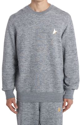 Golden Goose Star Collection Logo Cotton Sweatshirt in Grey /Gold