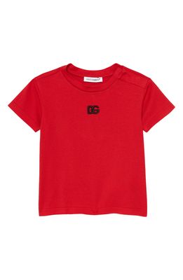 Dolce & Gabbana Tiger Print Graphic Tee in Rosso Lampone