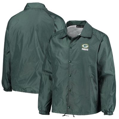 DUNBROOKE Men's Green Green Bay Packers Coaches Classic Raglan Full-Snap Windbreaker Jacket