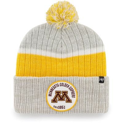 Men's '47 Gray Minnesota Golden Gophers Holcomb Cuffed Knit Hat with Pom