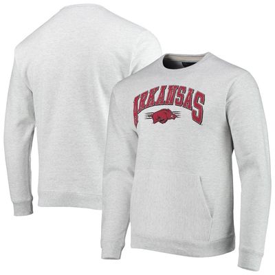 Men's League Collegiate Wear Heathered Gray Arkansas Razorbacks Upperclassman Pocket Pullover Sweatshirt in Heather Gray