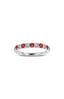 Lafonn Simulated Diamond Birthstone Band Ring in January - Garnet/Silver