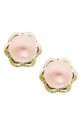 Mignonette 14k Yellow Gold & Cultured Pearl Earrings in Pink