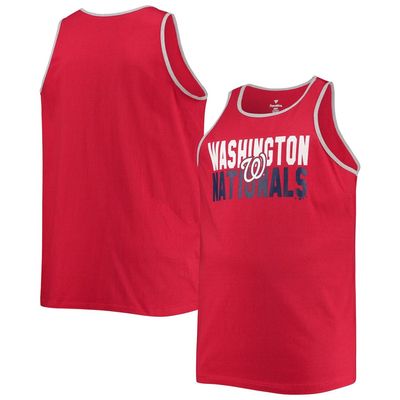 Men's Fanatics Branded Red/Gray Washington Nationals Big & Tall Muscle Tank Top