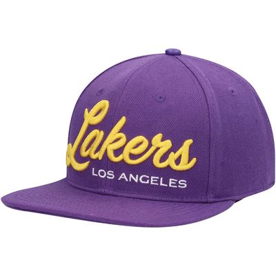Men's Pro Standard Purple Los Angeles Lakers Drop Shadow Script Snapback Hat