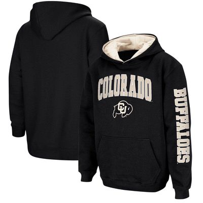 Youth Colosseum Black Colorado Buffaloes 2-Hit Team Pullover Hoodie