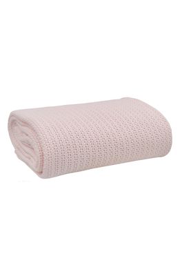 Living Textiles Organic Cotton Thermal Knit Baby Blanket in Rose