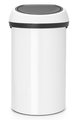 Brabantia Touch Top Extra Large Trash Can in White/White Lid