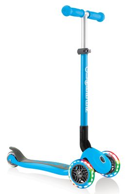Globber Primo Light-Up Wheels Foldable Scooter in Sky Blue