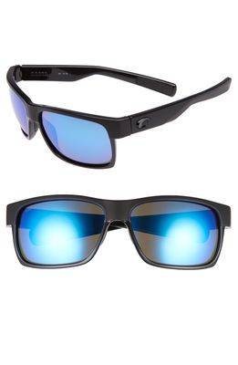 Costa Del Mar Half Moon 60mm Polarized Sunglasses in Black/Blue Mirror
