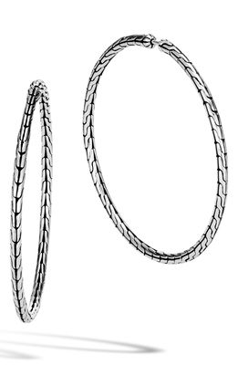 John Hardy Classic Chain Large Hoop Earrings in Silver