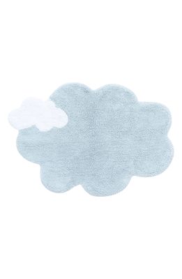Lorena Canals Mini Dream Washable Cotton Blend Rug in Light Blue White