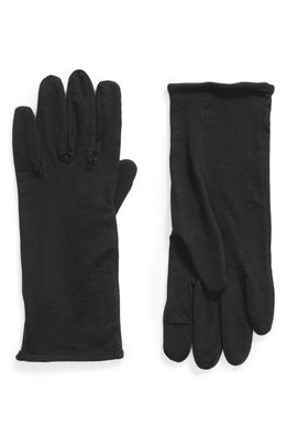 Icebreaker 260 Tech Touchscreen Compatible Merino Wool Glove Liners in Black