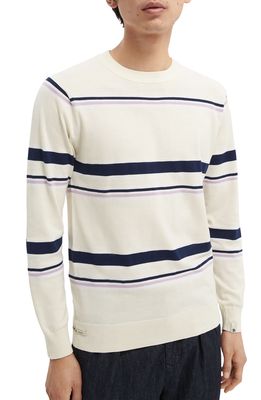 Scotch & Soda Classic Stripe Sweater in White