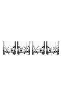 Orrefors Peak Set of 4 Double Old Fashioned Glasses in Clear