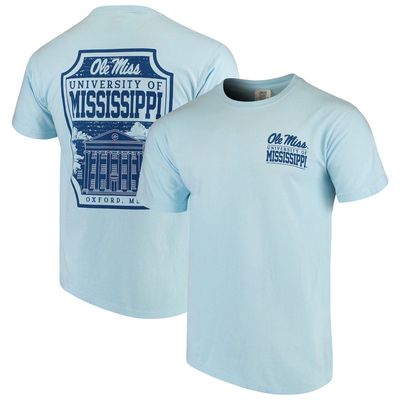IMAGE ONE Men's Light Blue Ole Miss Rebels Comfort Colors Campus Icon T-Shirt