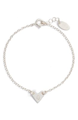 Nashelle Initial Heart Bracelet in Silver-O